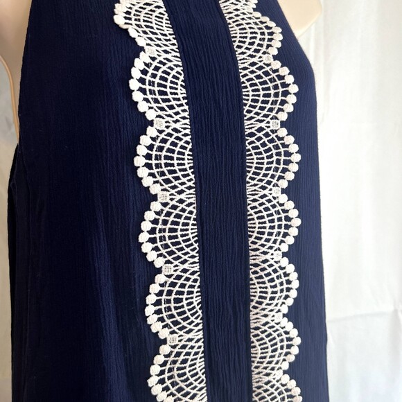 Westport 1962 Scallop Crochet Blue Halter Dress Size Medium Whimsical Dreamy - Picture 6 of 10
